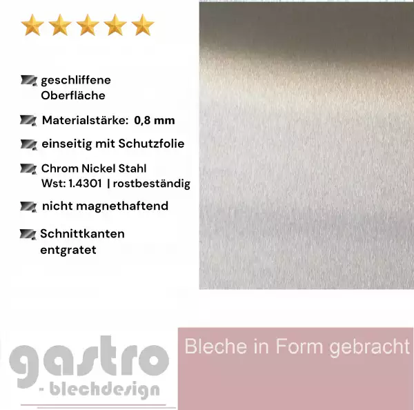 0,8mm V2A k240 geschliffen 